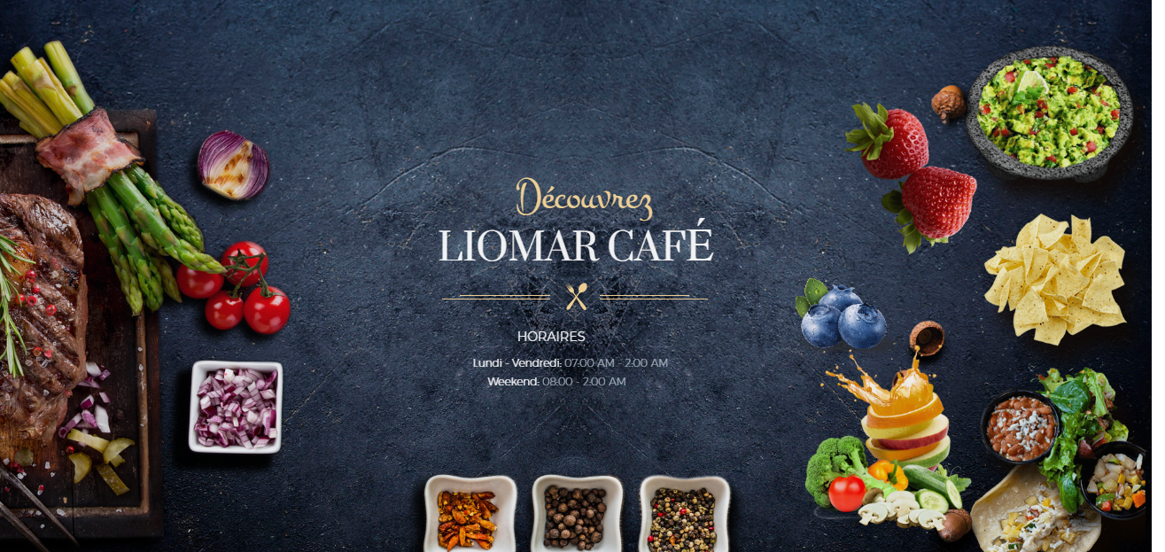 Liomar Café, ouvert du lundi au vendredi de 7heures à 2heures et le week-end de 8heures à 2heures